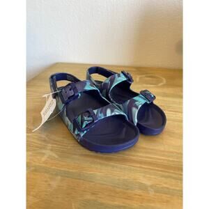 NWT Harper Canyon Eva Blue Marbled Rubber Strappy Sandla Little Kids 9